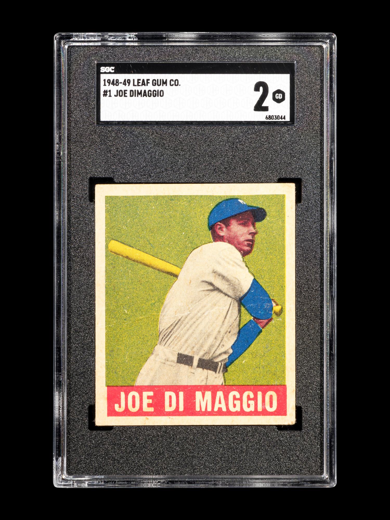 A 1948 Leaf Joe DiMaggio Baseball Card No. 1 (SGC 2 GOOD)