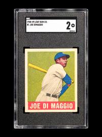 A 1948 Leaf Joe DiMaggio Baseball Card No. 1 (SGC 2 GOOD)