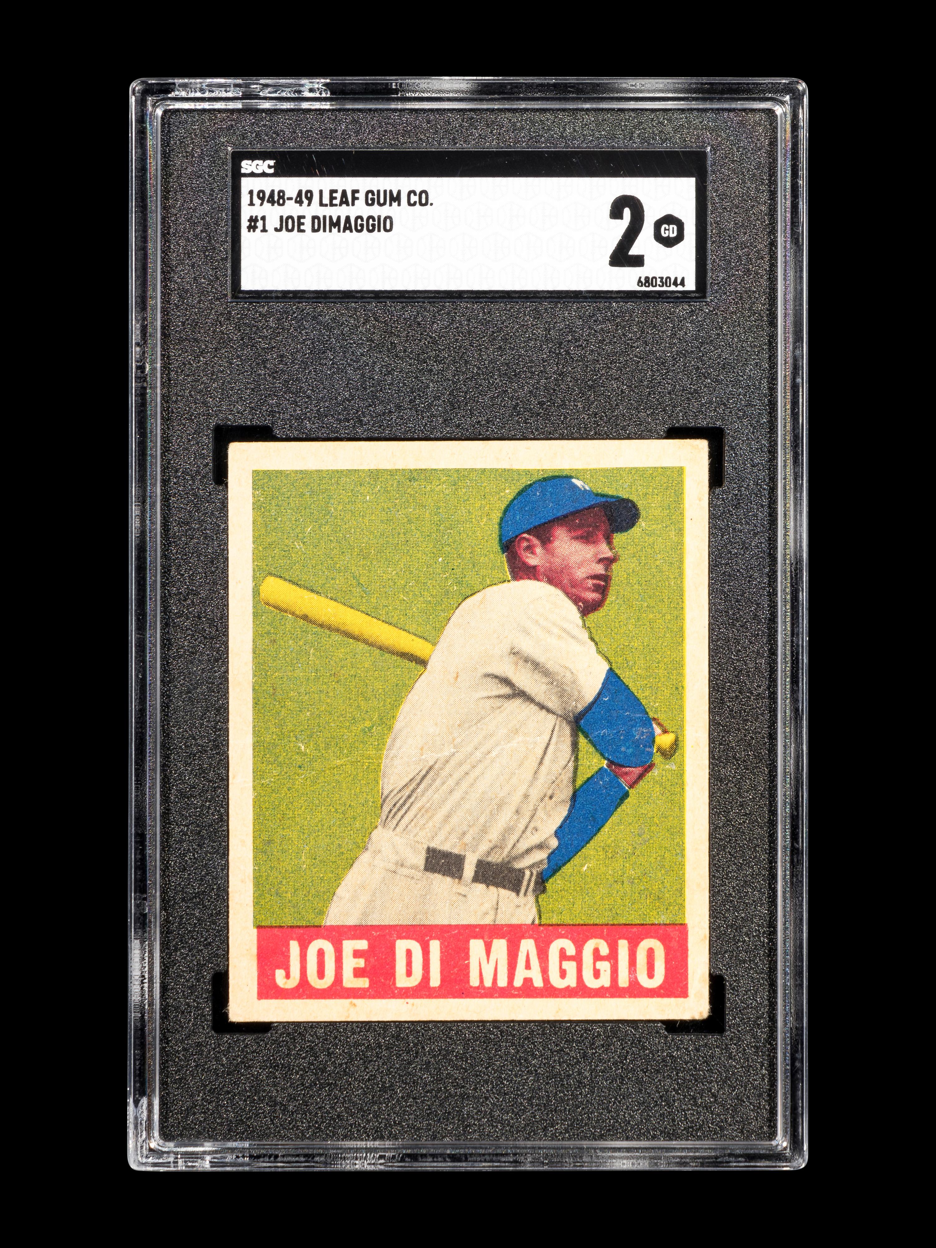A 1948 Leaf Joe DiMaggio Baseball Card No. 1 (SGC 2 GOOD)