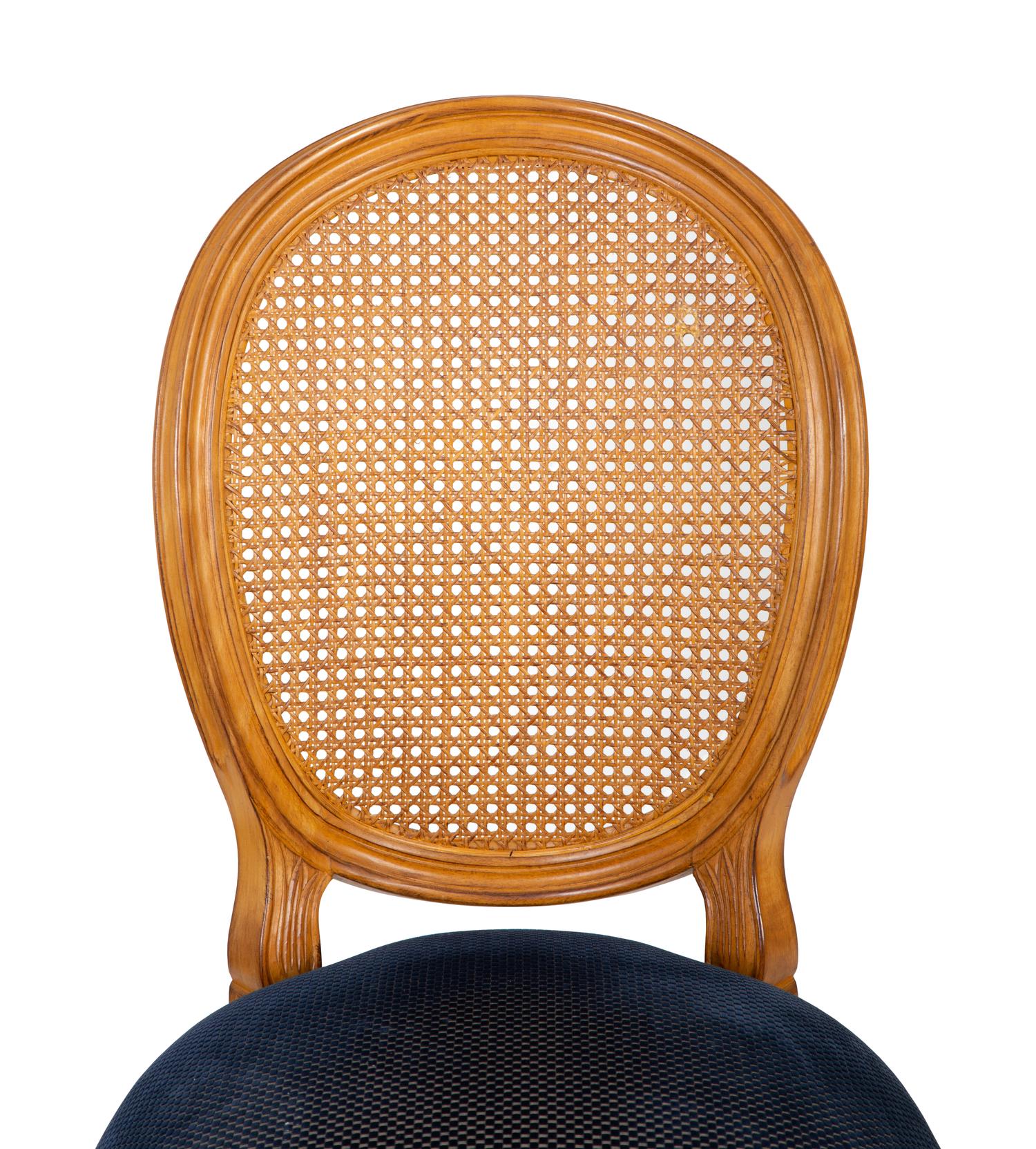 Six Louis XVI Style Fruitwood and Canework Dining Chairs — EARLY 20TH CENTURY