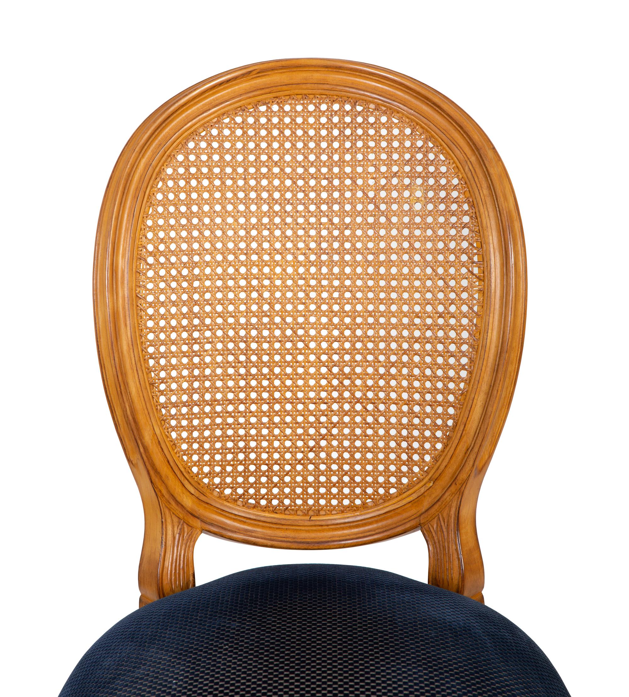 Six Louis XVI Style Fruitwood and Canework Dining Chairs — EARLY 20TH CENTURY