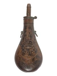 [CIVIL WAR]. Peace flask. Manufactured by Batty, Springfield, MA. 1858.