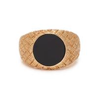 YELLOW GOLD AND ONYX RING