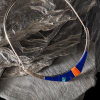 Richard Chavez (San Felipe, b. 1949) — Silver and Multi-stone Inlay Collar Necklace