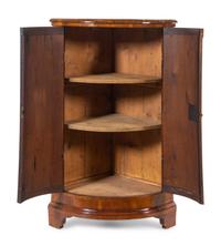 An Italian Burl Walnut Corner Cabinet
