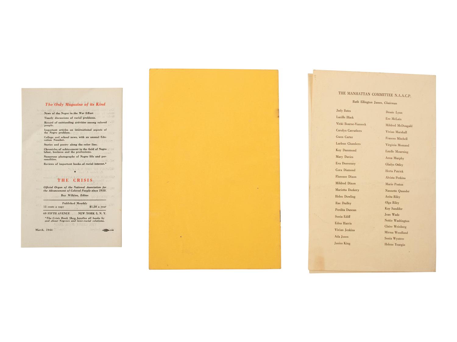 [CIVIL RIGHTS]. A collection of pamphlets, forms, and other ephemera related to the NAACP.