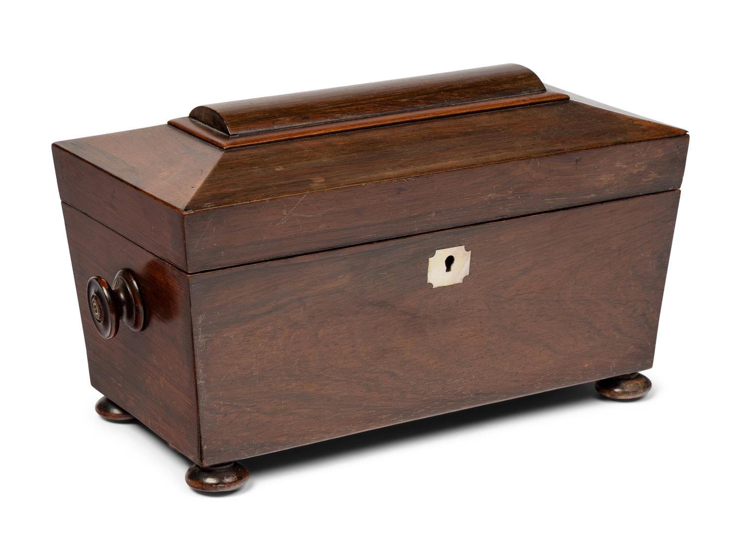 A Regency Rosewood Tea Caddy