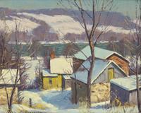 Kenneth R. Nunamaker (American, 1890-1957) — Snow-Capped Roofs