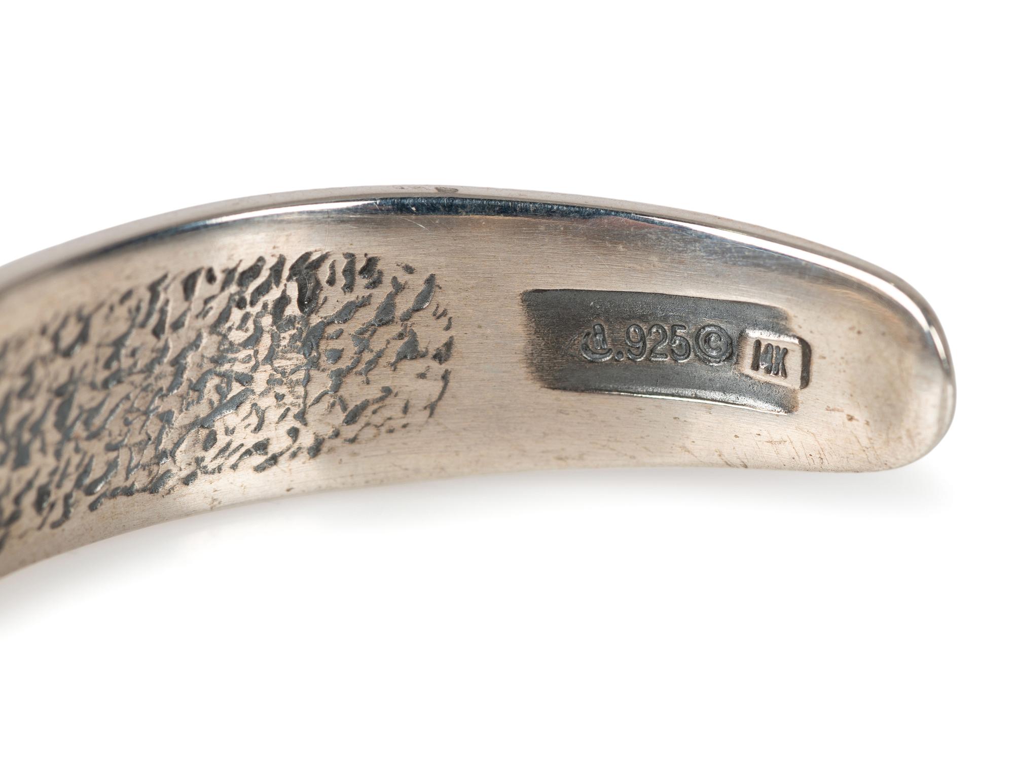 Navajo and Kewa Sterling Silver Necklace AND Cuff Bracelets, with 14K Gold Accents