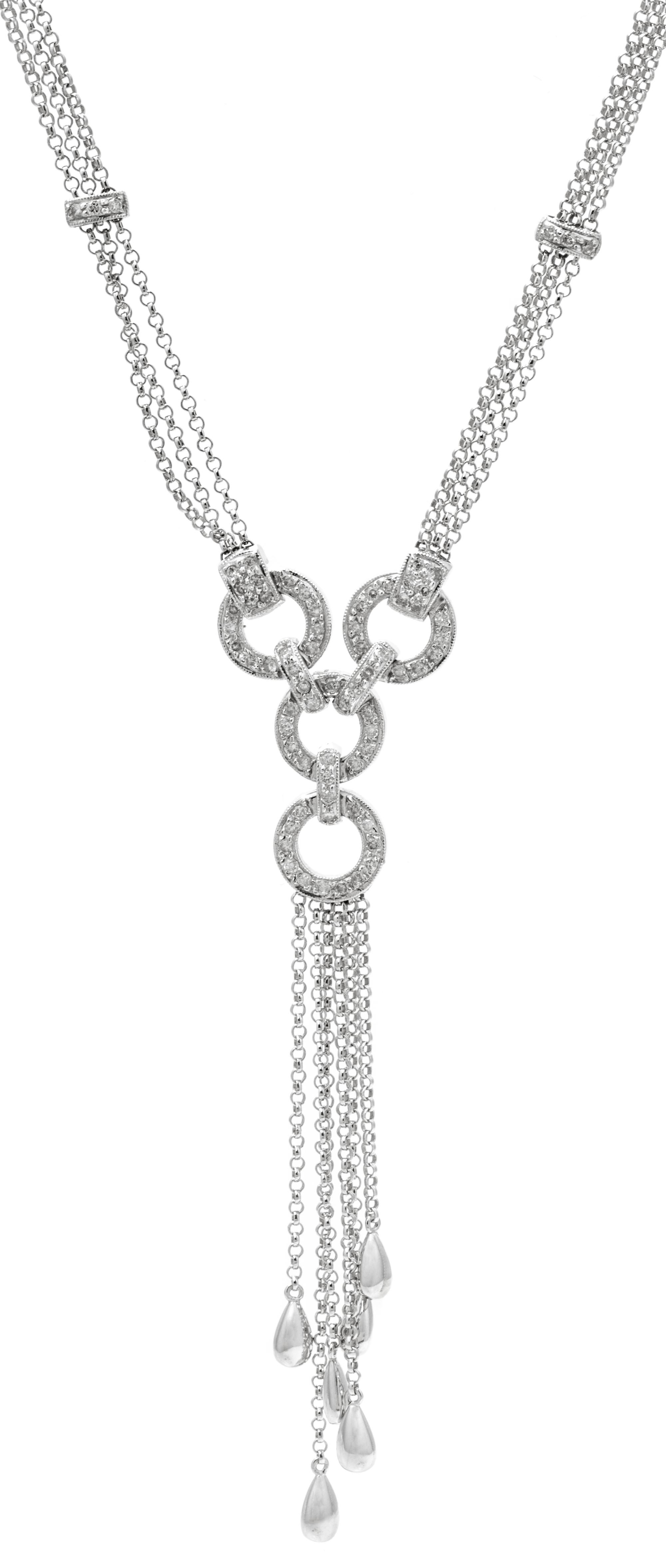 An 18 Karat White Gold and Diamond Necklace, 10.40 dwts.