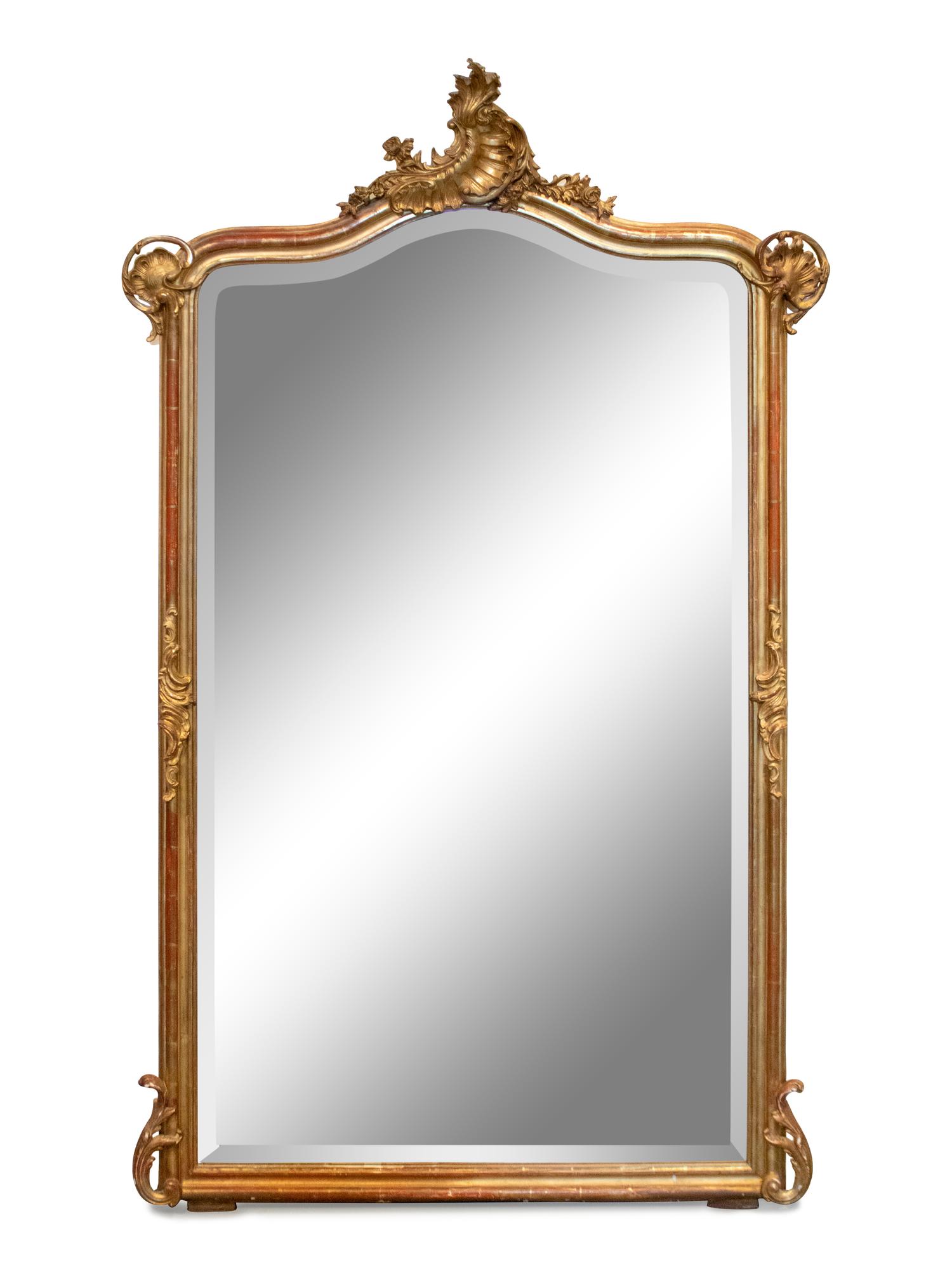 A Louis XV Style Giltwood and Gesso Mirror