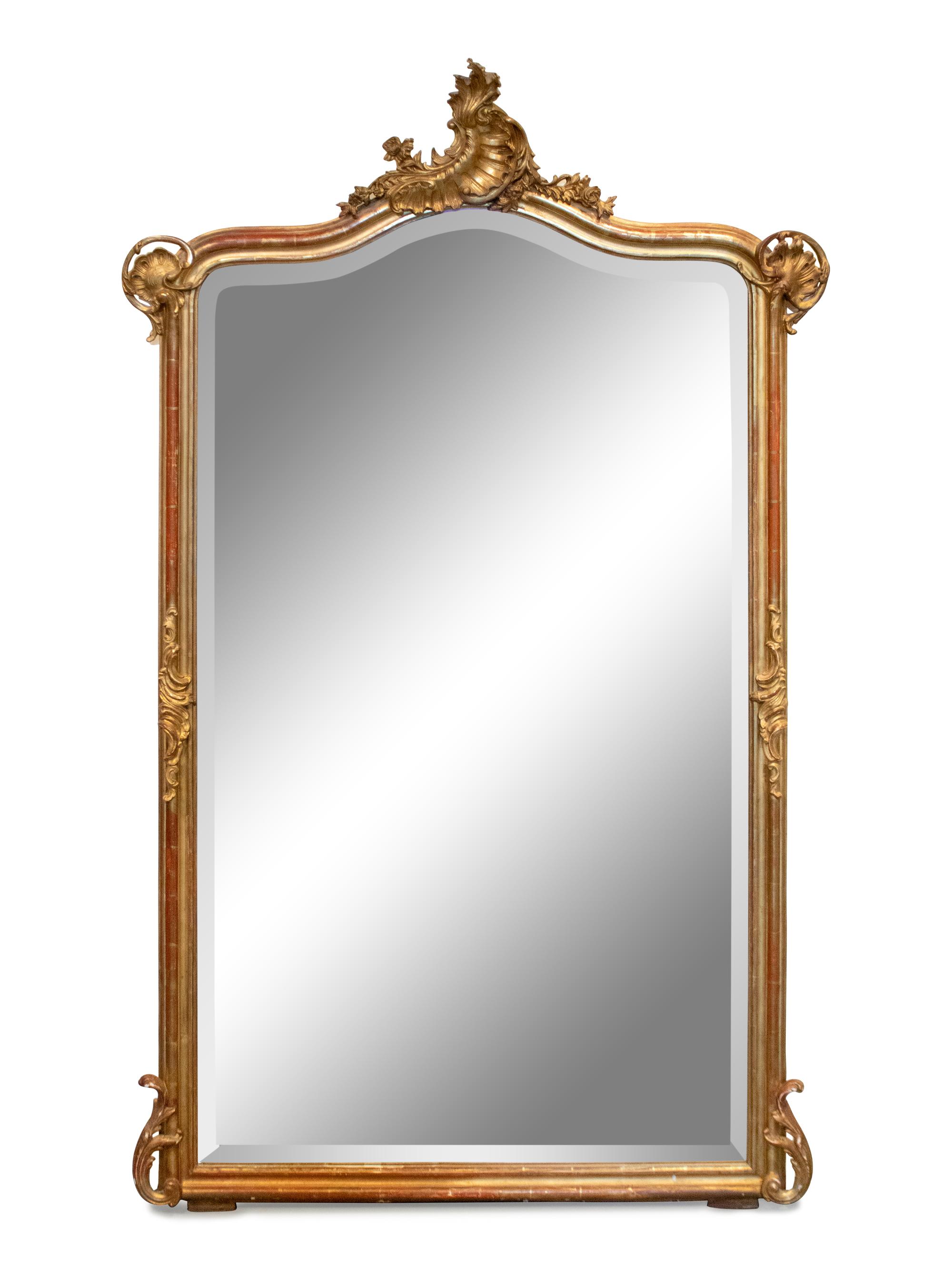 A Louis XV Style Giltwood and Gesso Mirror
