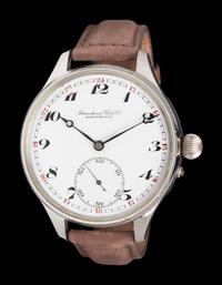 IWC, STAINLESS STEEL CONVERTED POCKET WATCH