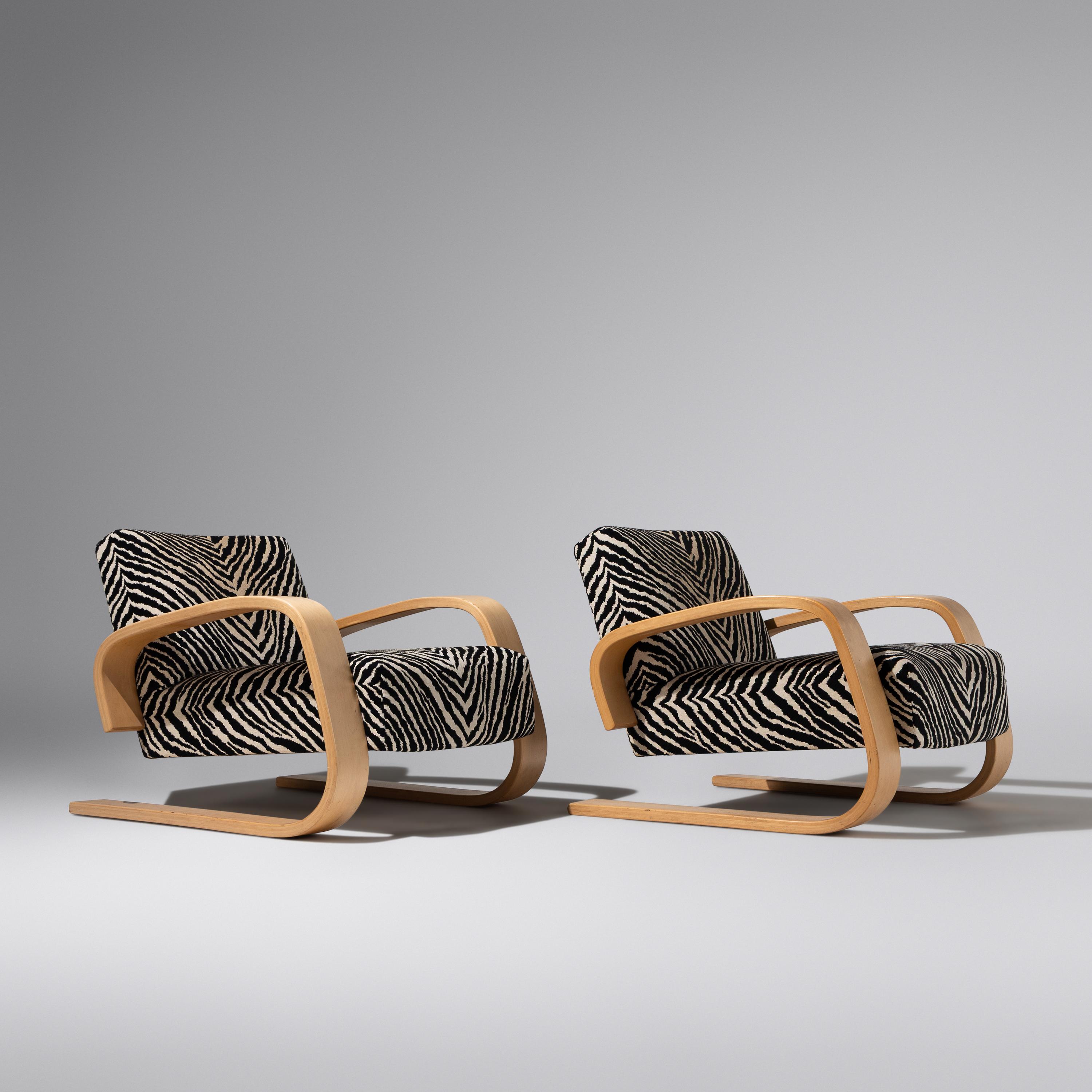 Alvar Aalto (Finnish, 1898-1976) — Pair of Tank Lounge Chairs, model 37/400 Artek Finland, designed 1936 / c. 1989