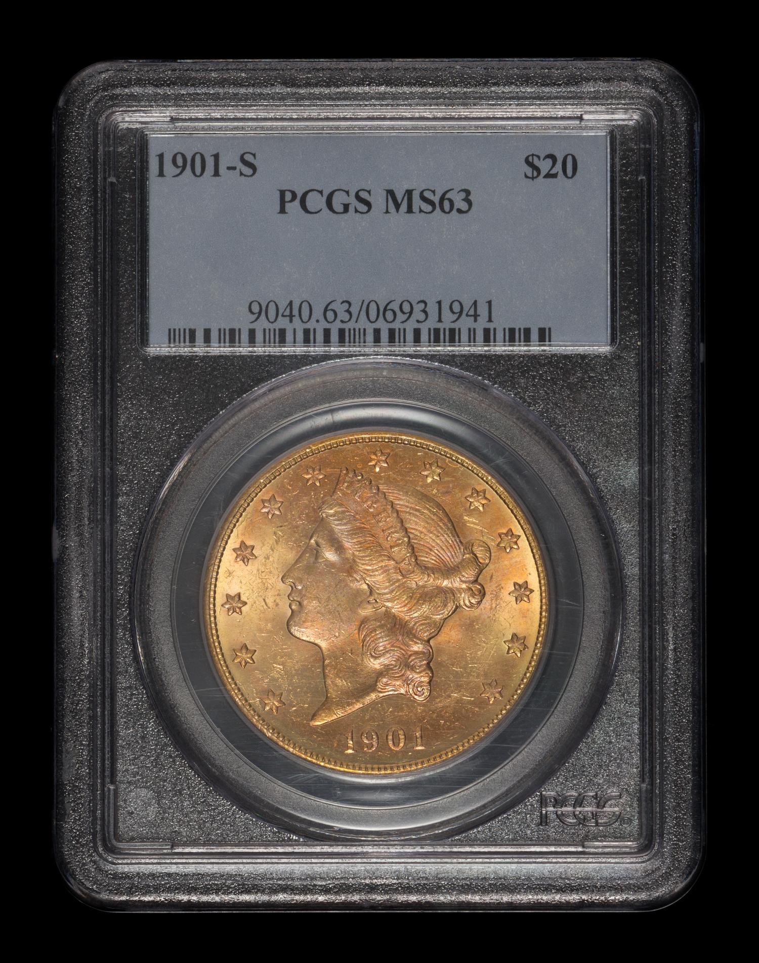 A United States 1901-S Liberty Head $20 Gold Coin