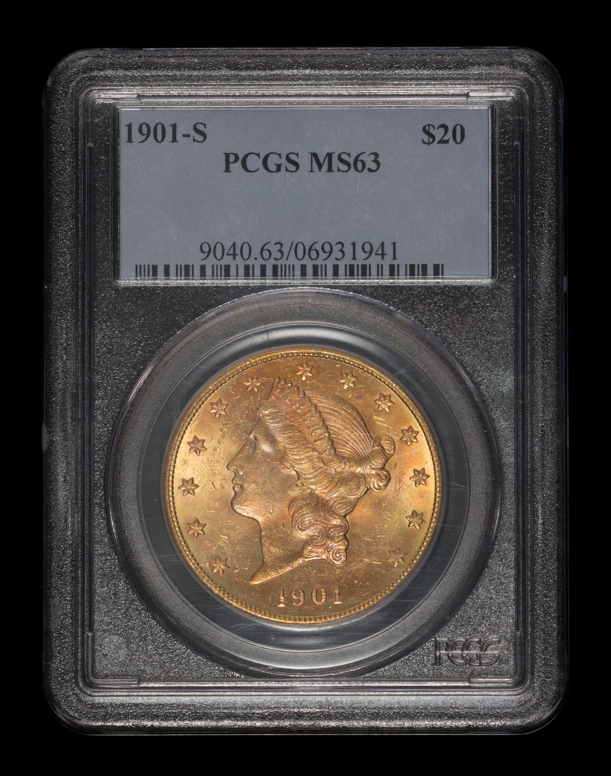 A United States 1901-S Liberty Head $20 Gold Coin