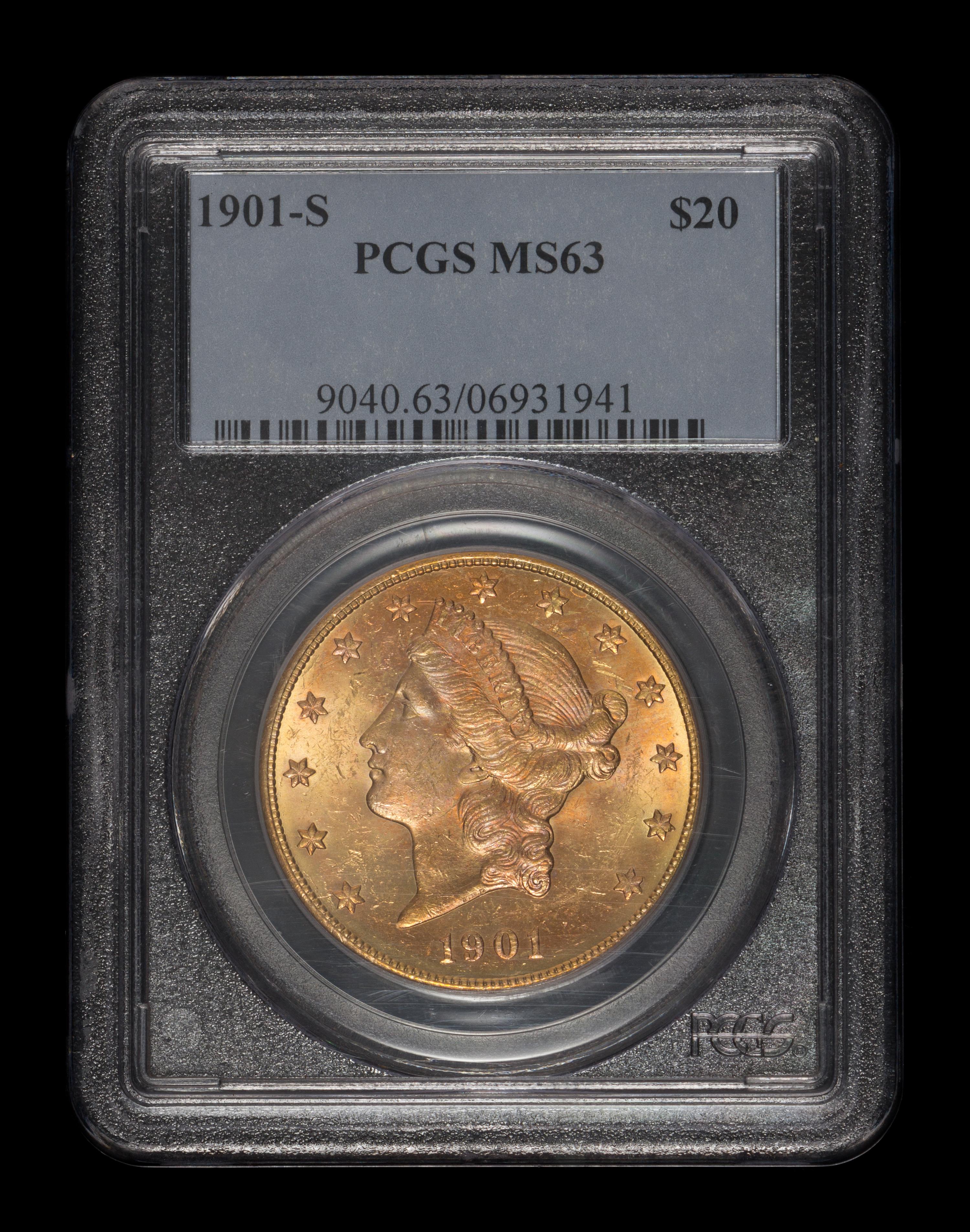 A United States 1901-S Liberty Head $20 Gold Coin