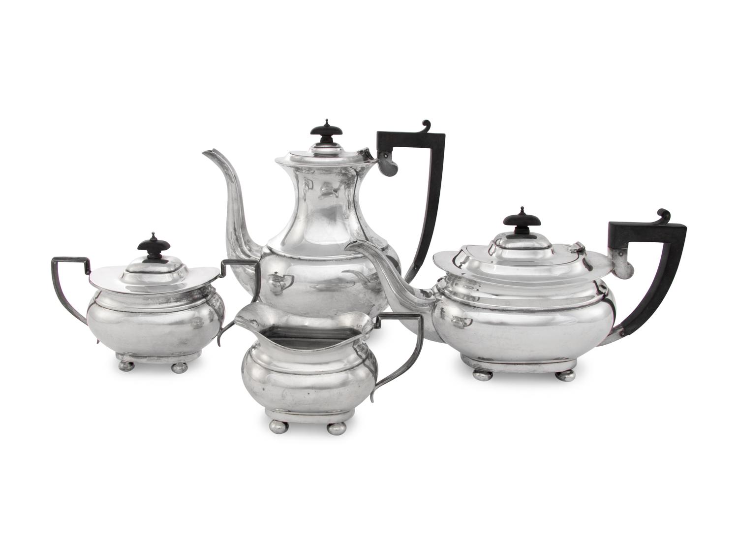 An English Silver Four-Piece Tea & Coffee Service