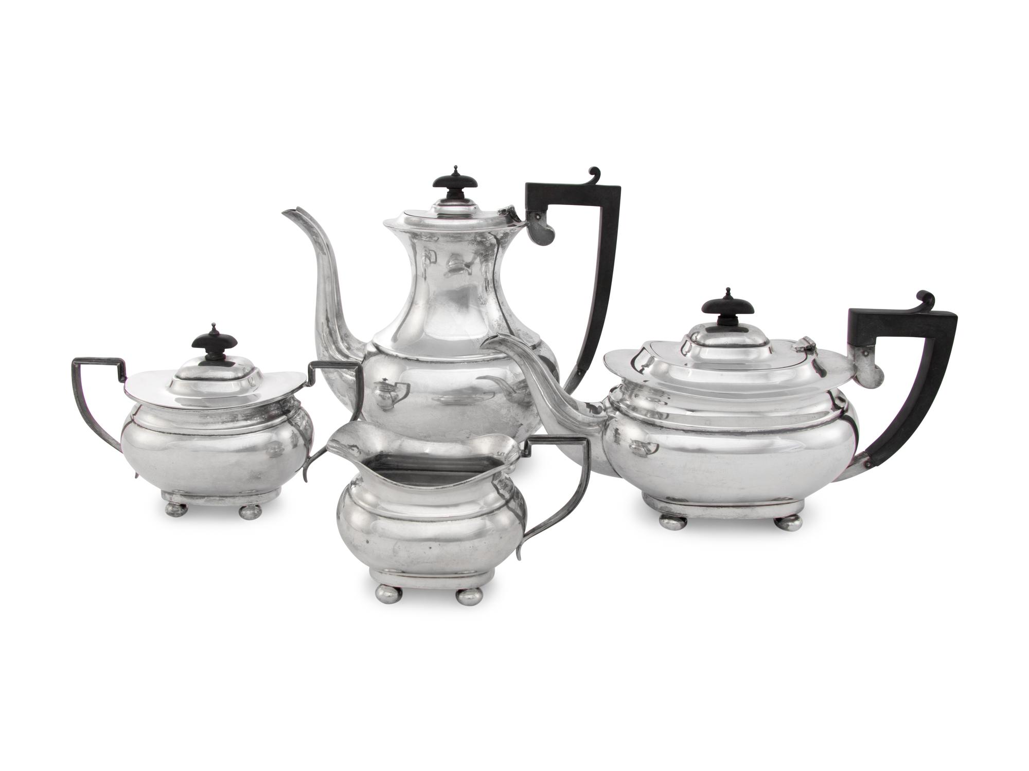 An English Silver Four-Piece Tea & Coffee Service