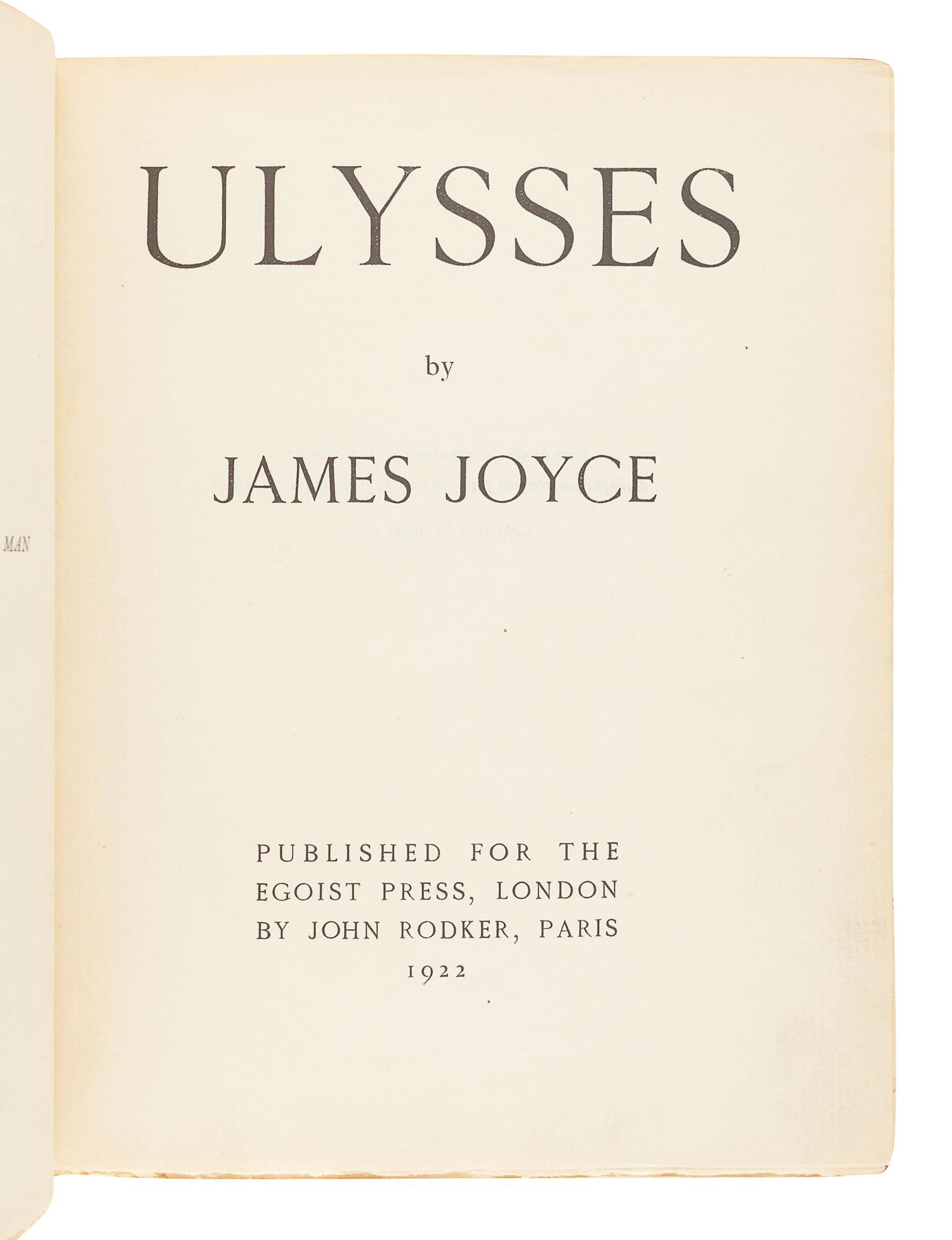 JOYCE, James. Ulysses. London: Egoist Press, 1922.