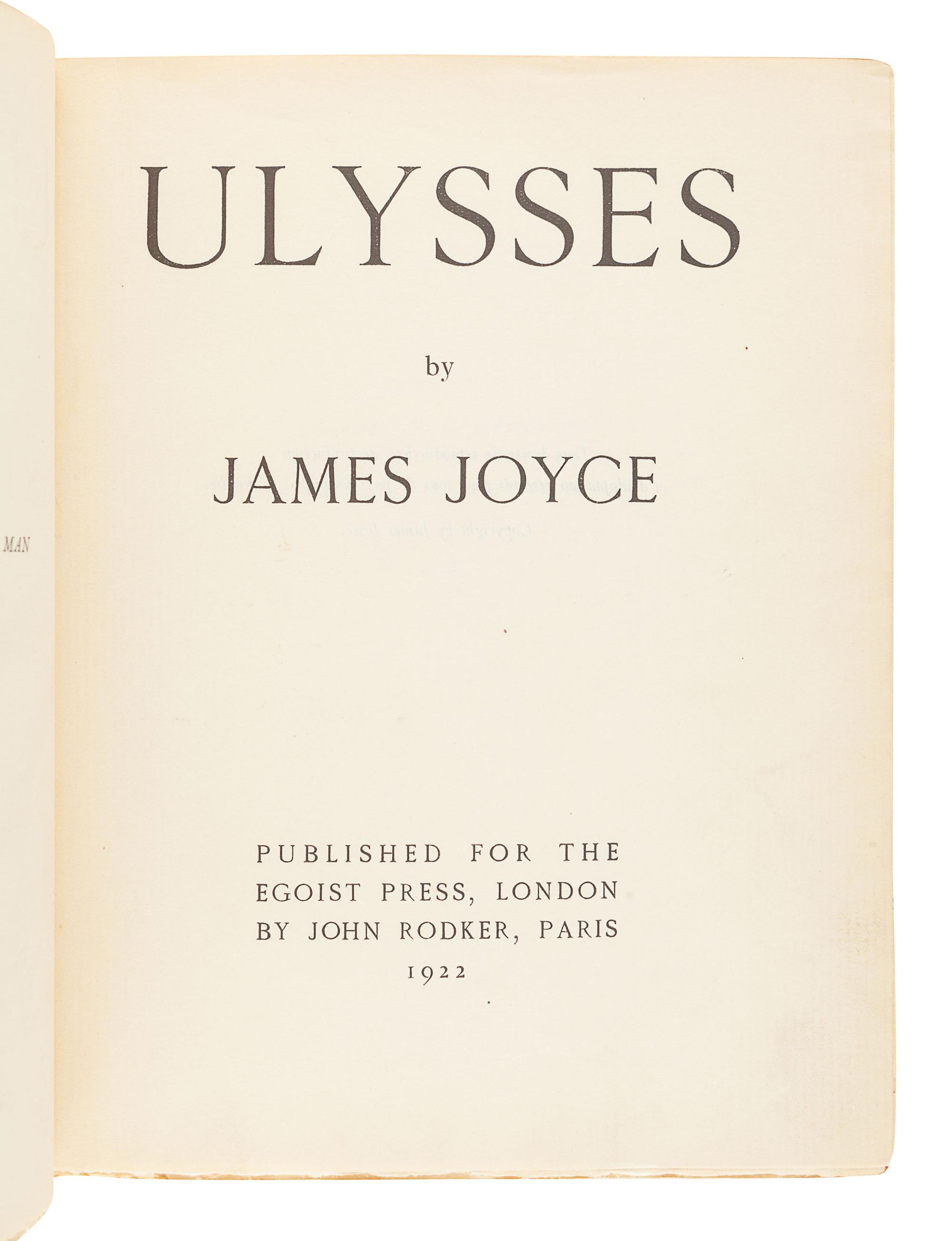 JOYCE, James. Ulysses. London: Egoist Press, 1922.