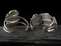 Navajo Silver and Turquoise Cuff Bracelets