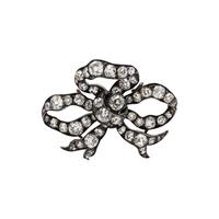 ANTIQUE, DIAMOND BOW BROOCH