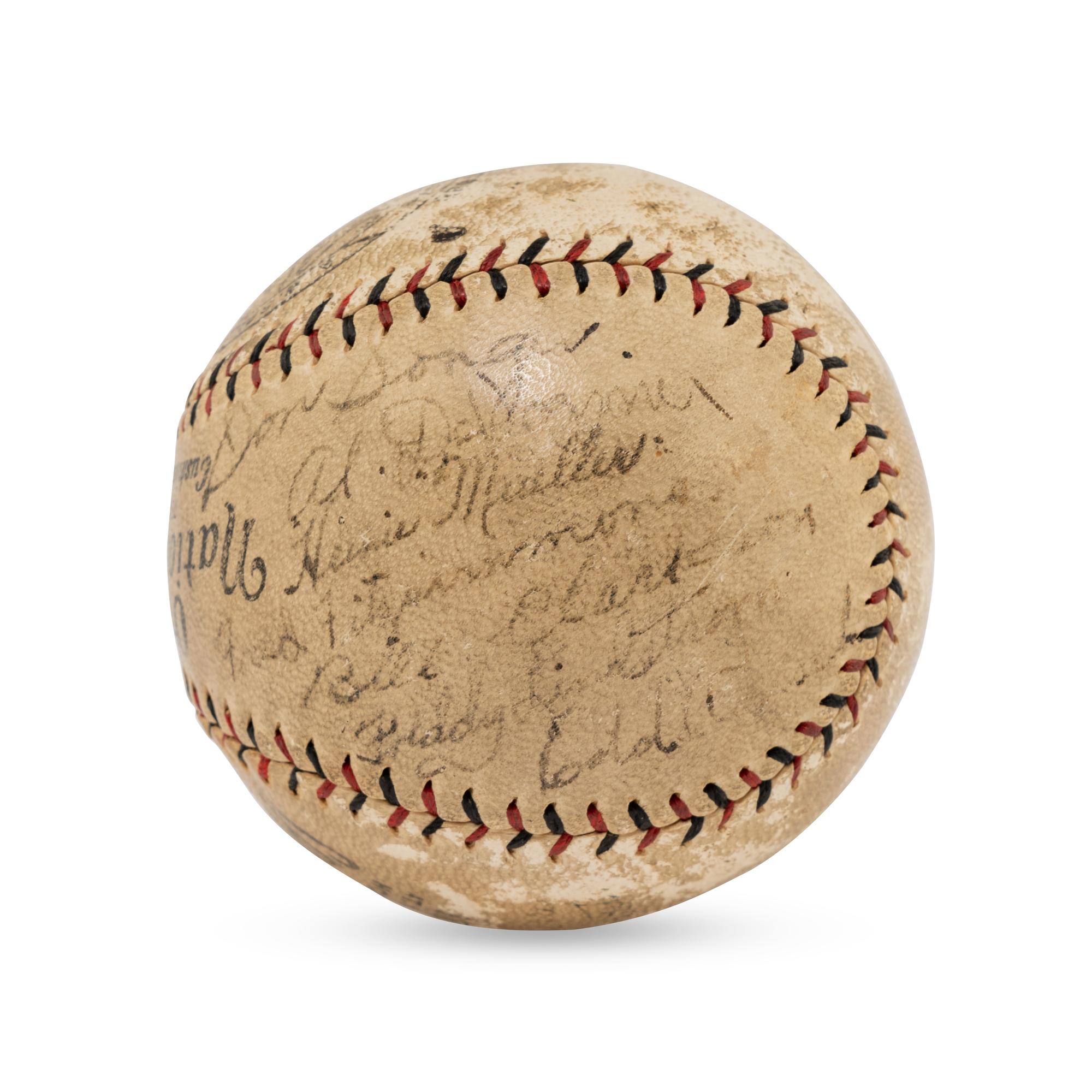A 1927 New York Giants Team Signed Autograph Baseball (Beckett Authentication Services Letter of Authenticity)