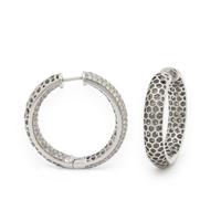 Pavé Diamond and White Gold Inside-Out Hoop Earrings