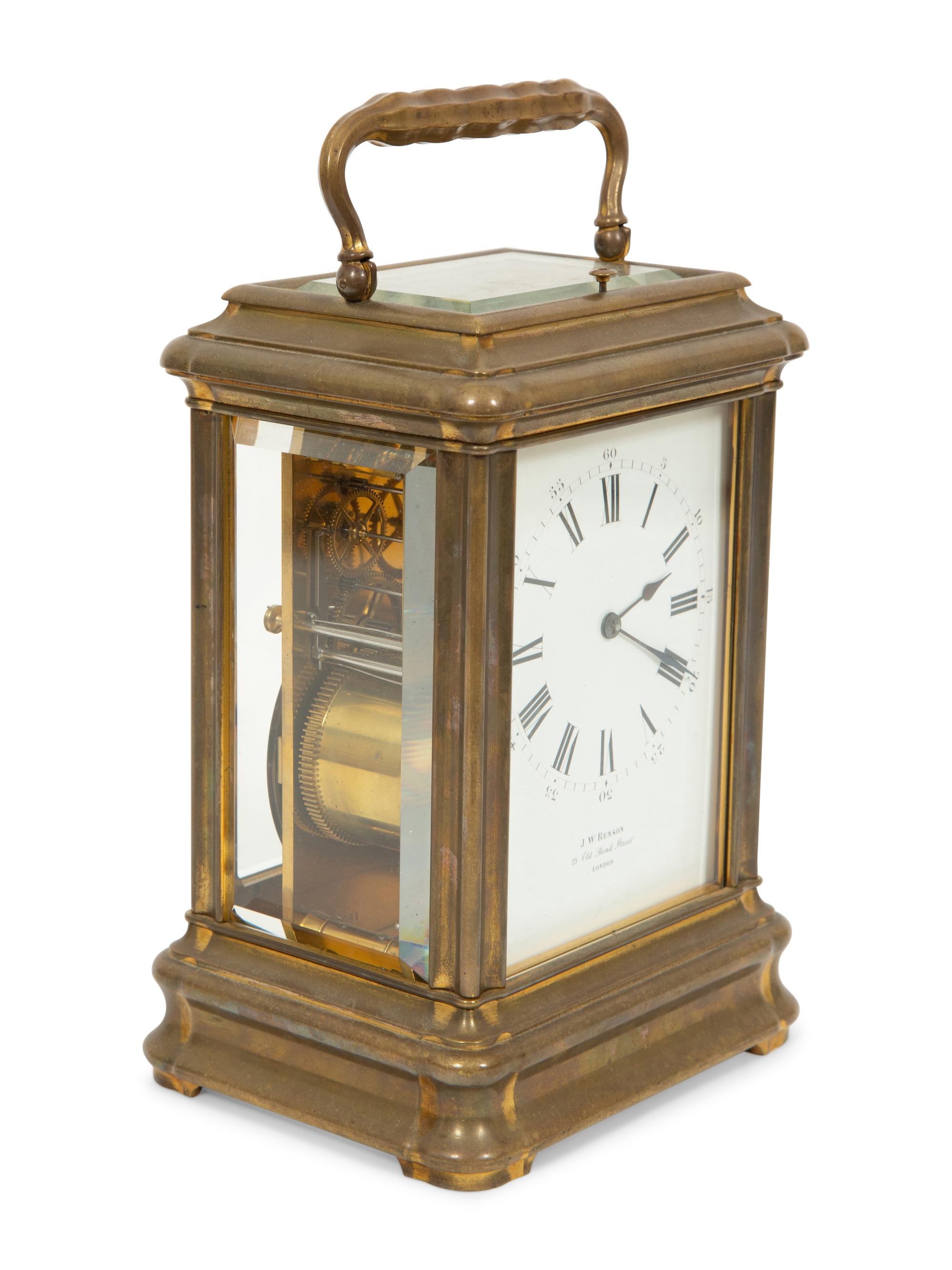 A Rare 'Giant' Gorge-Cased Brass Carriage Clock
