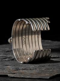 Sterling Silver, Turquoise, and Onyx Cuff Bracelet