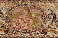 A Continental Petit-Point and Metallic Thread Embroidered Ecclesiastical Panel