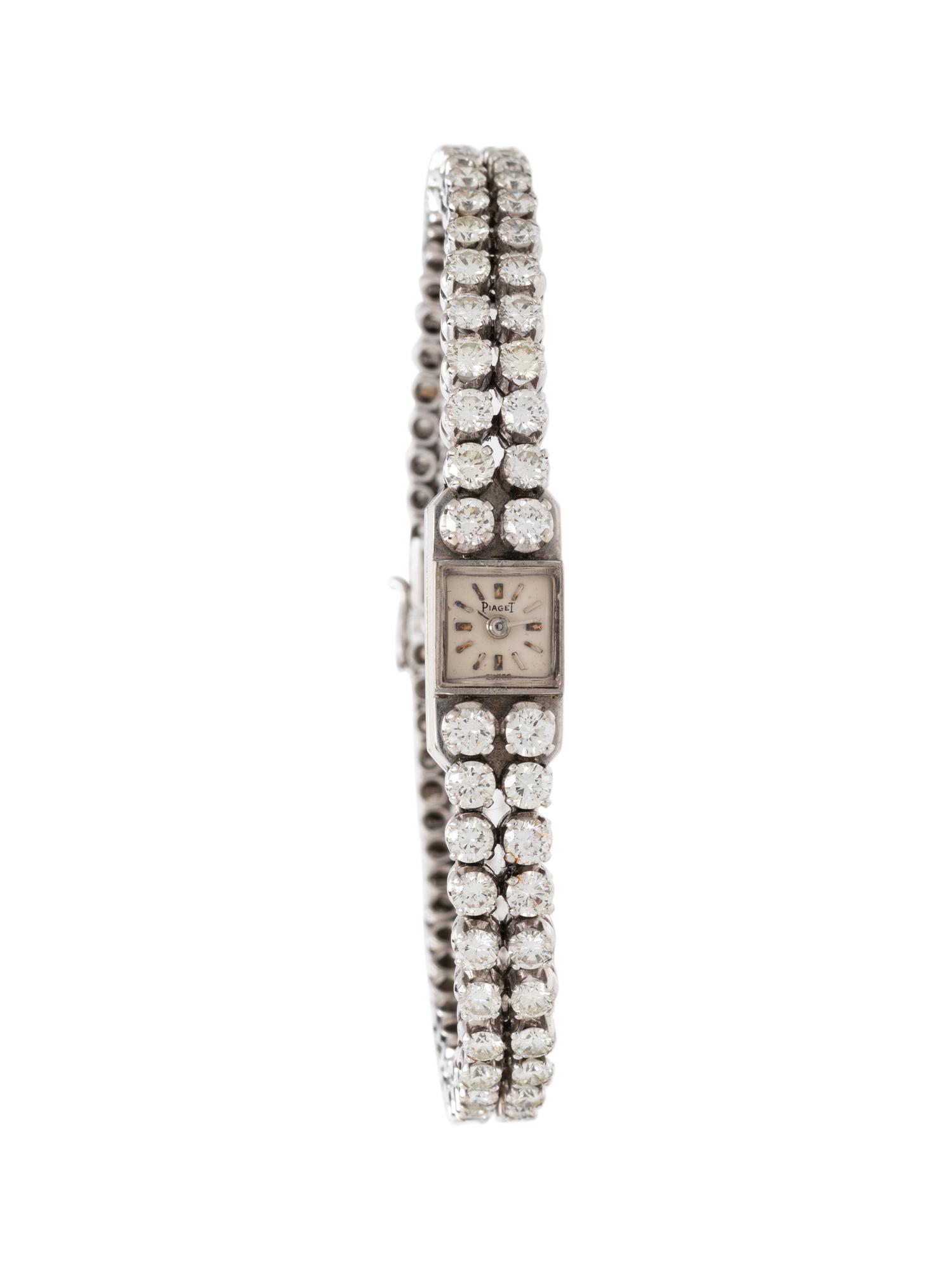 PIAGET, 14K WHITE GOLD AND DIAMOND WATCH
