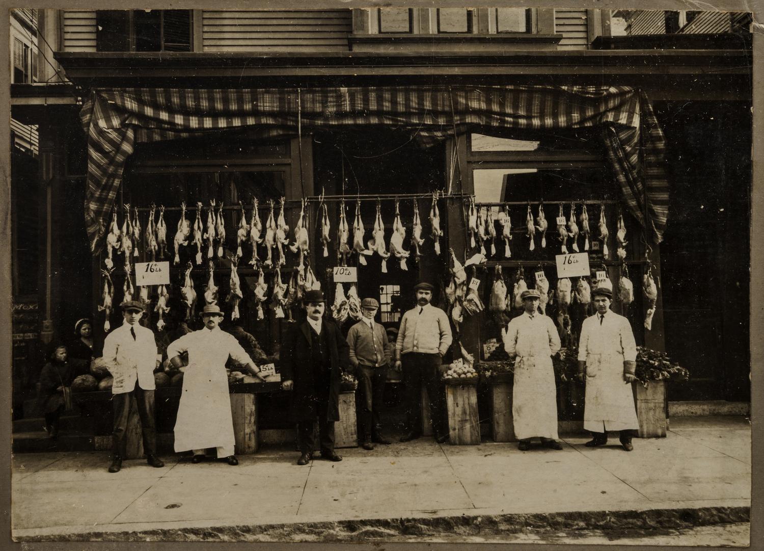Nine Photographs Depicting Storefronts and Various Interiors
