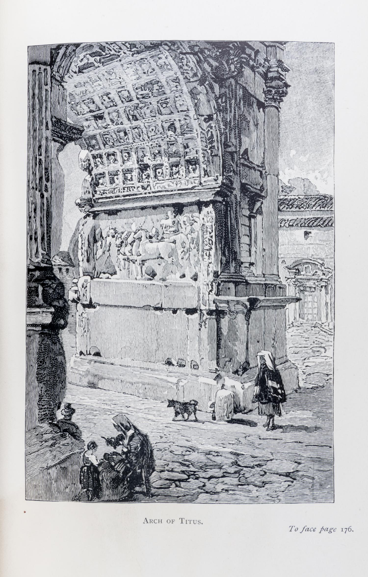 (FORE EDGE PAINTING) OLIPHANT, MRS. The Makers of Modern Rome. London, 1895. Fore edge painting by Winifred Arthur of Eternal City