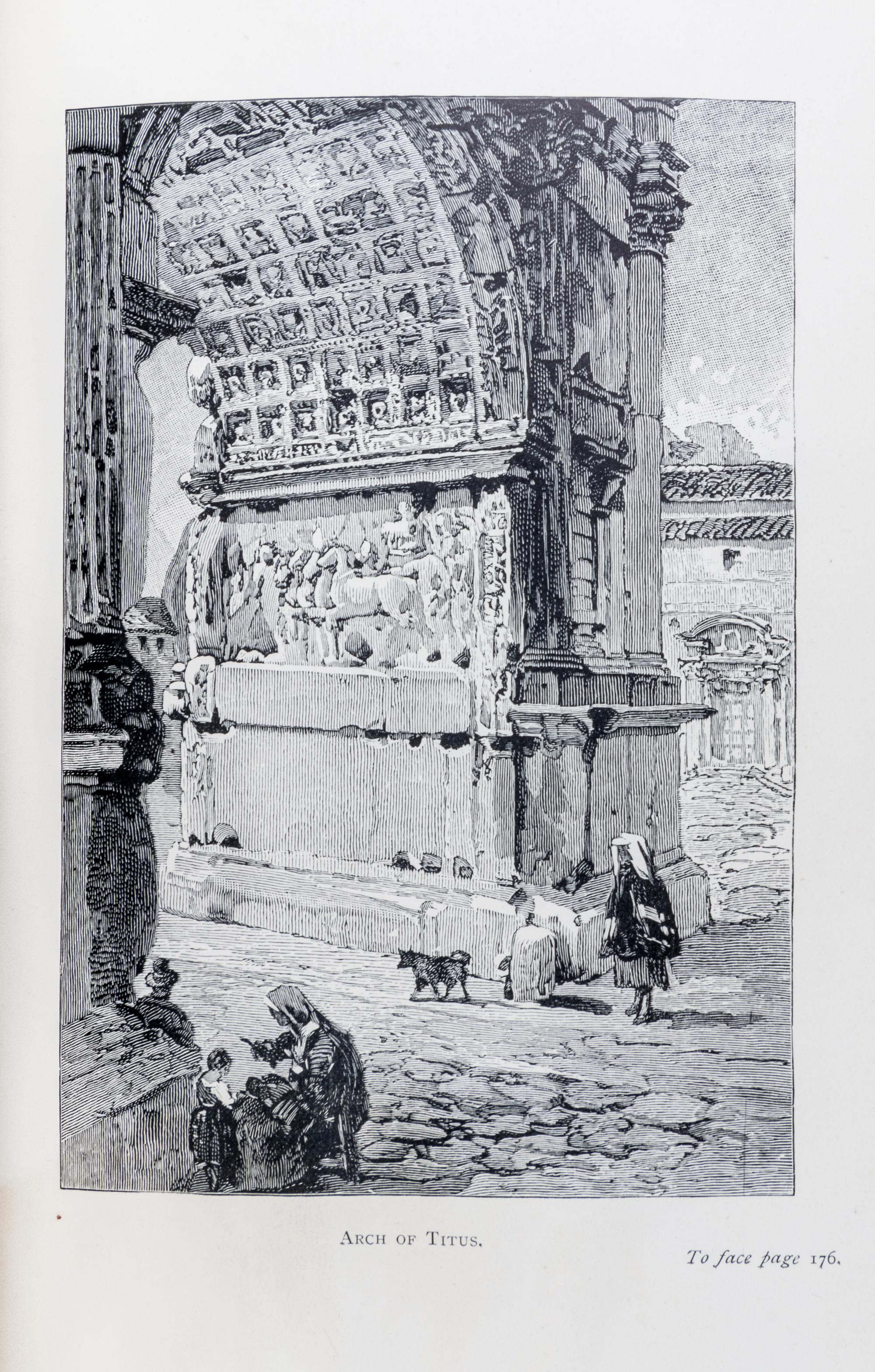 (FORE EDGE PAINTING) OLIPHANT, MRS. The Makers of Modern Rome. London, 1895. Fore edge painting by Winifred Arthur of Eternal City