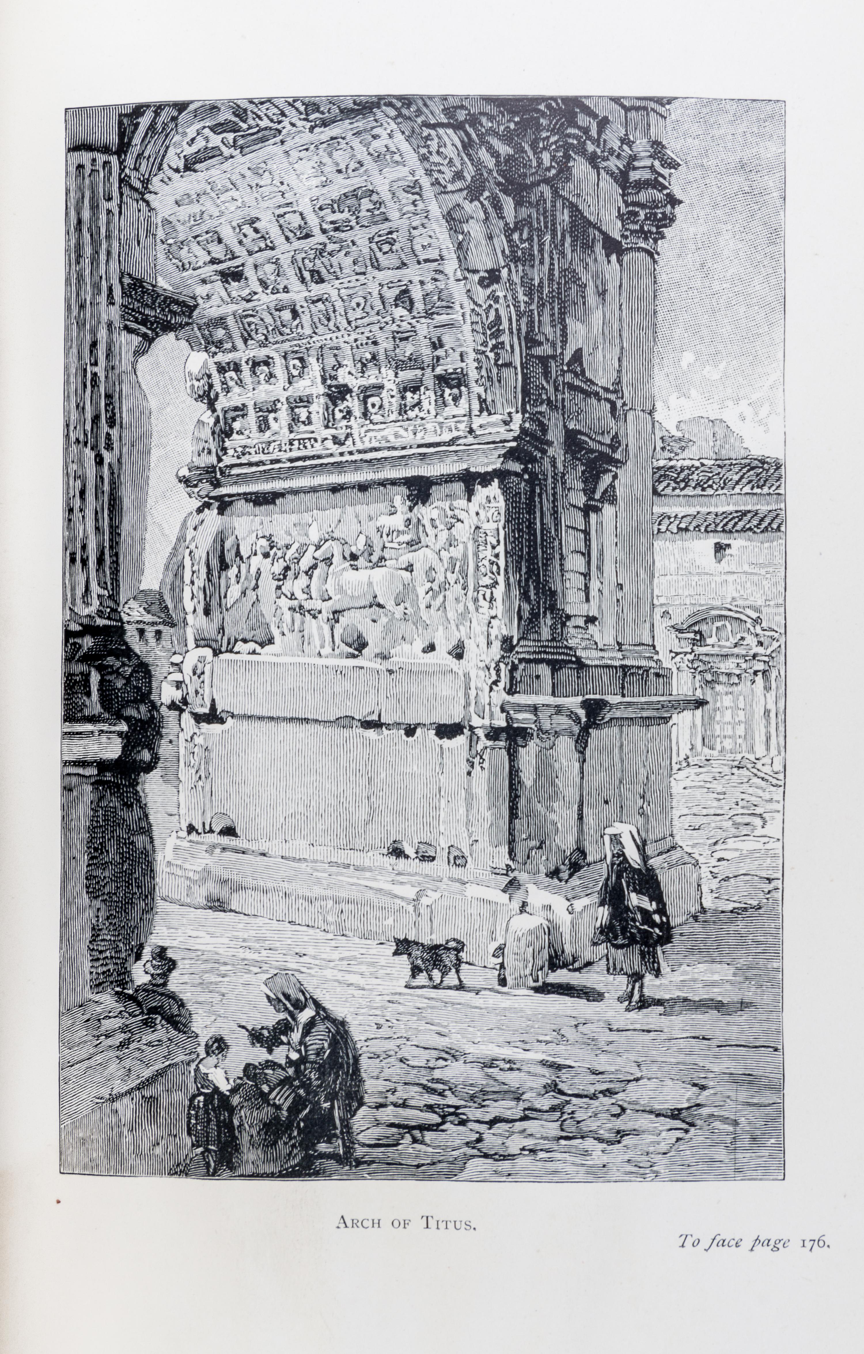 (FORE EDGE PAINTING) OLIPHANT, MRS. The Makers of Modern Rome. London, 1895. Fore edge painting by Winifred Arthur of Eternal City