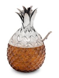 A Buccellati Silver-Mounted Glass Jam Jar
