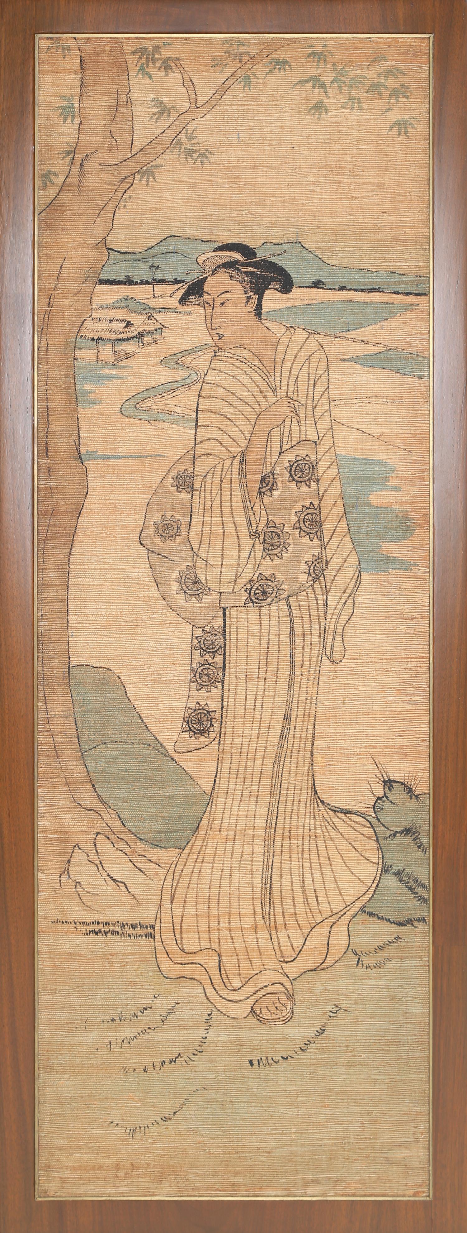 Three-panel screen
