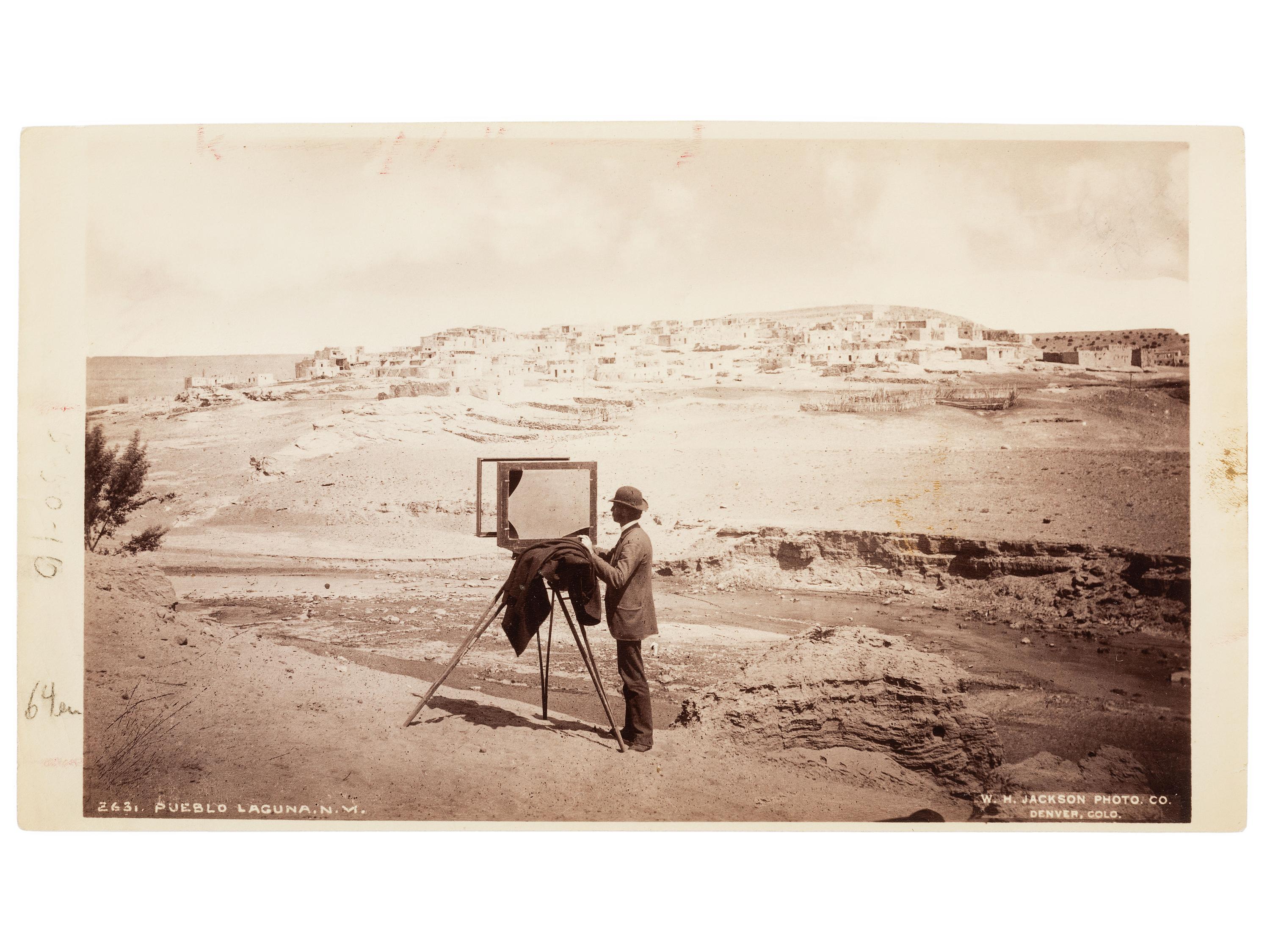 Western Americana -- Colorado JACKSON, William Henry (1843-1942), photographer. Jackson at Laguna, Pueblo. Ca 1875.