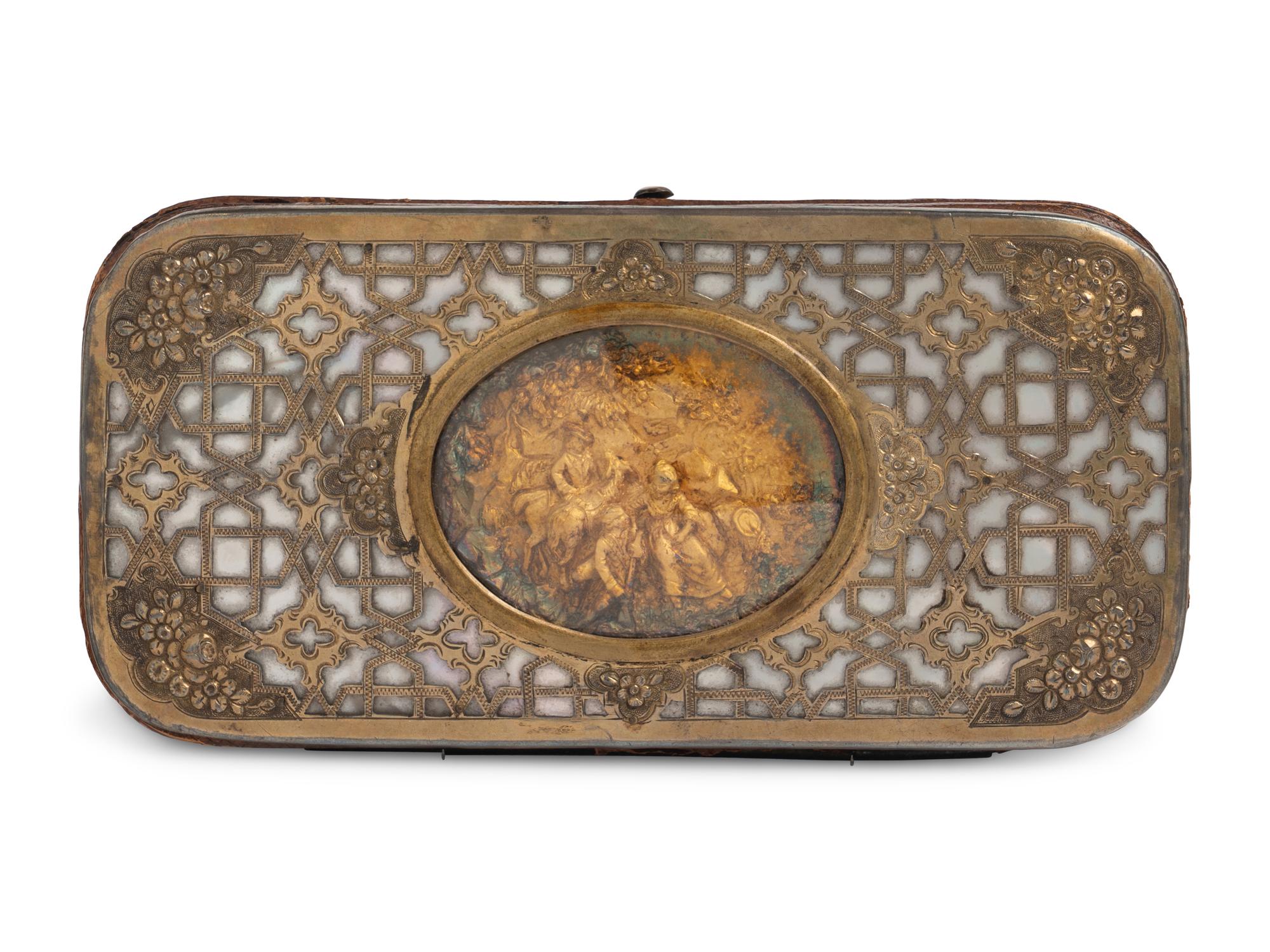 A French Gold, Silver-Gilt and Mother-of-Pearl Cigar Case