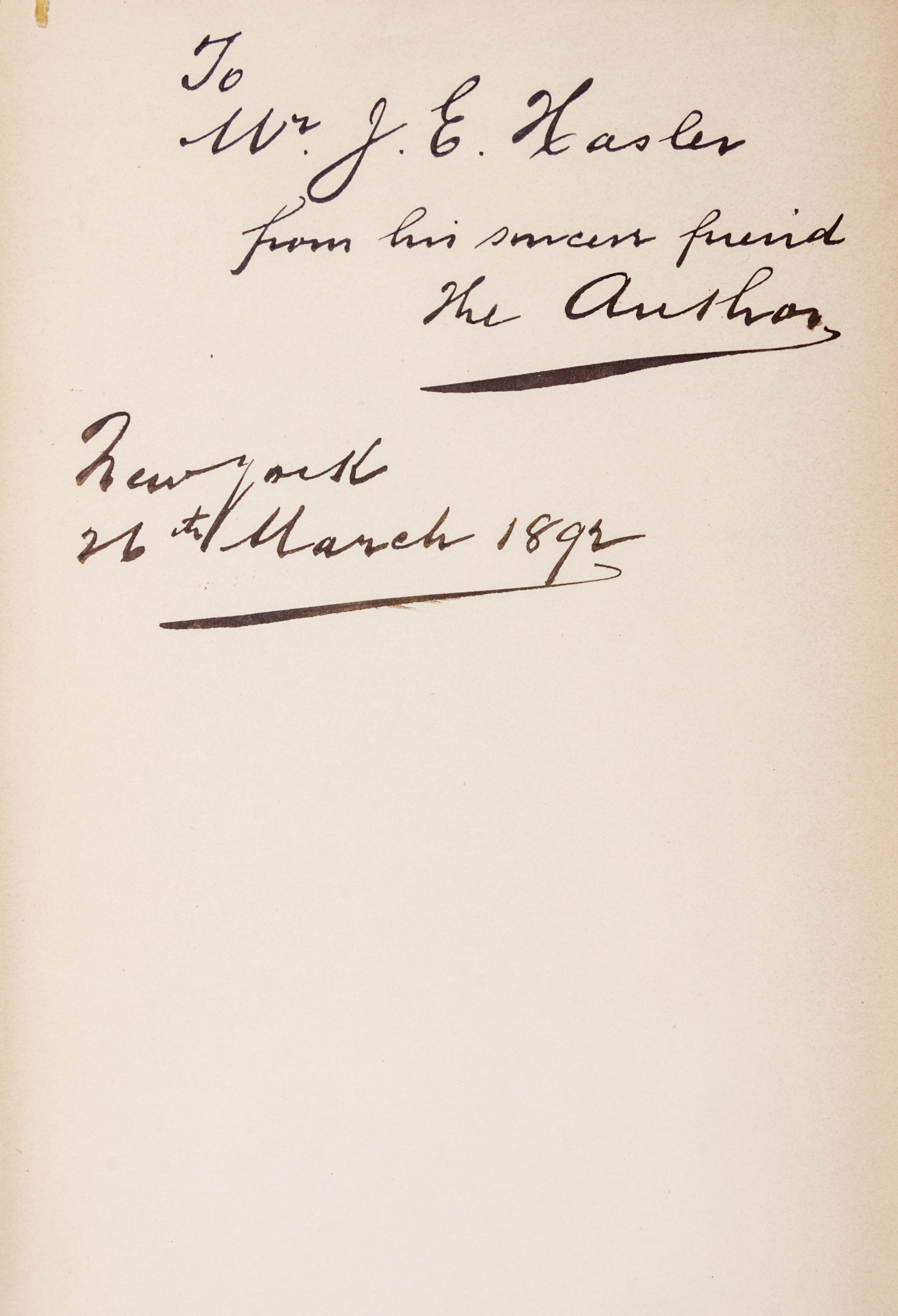 BRADSHAW, William R. (1851-1927). The Goddess of Atvatabar. New York: J. F. Douthitt, 1892. FIRST EDITION, PRESENTATION COPY.