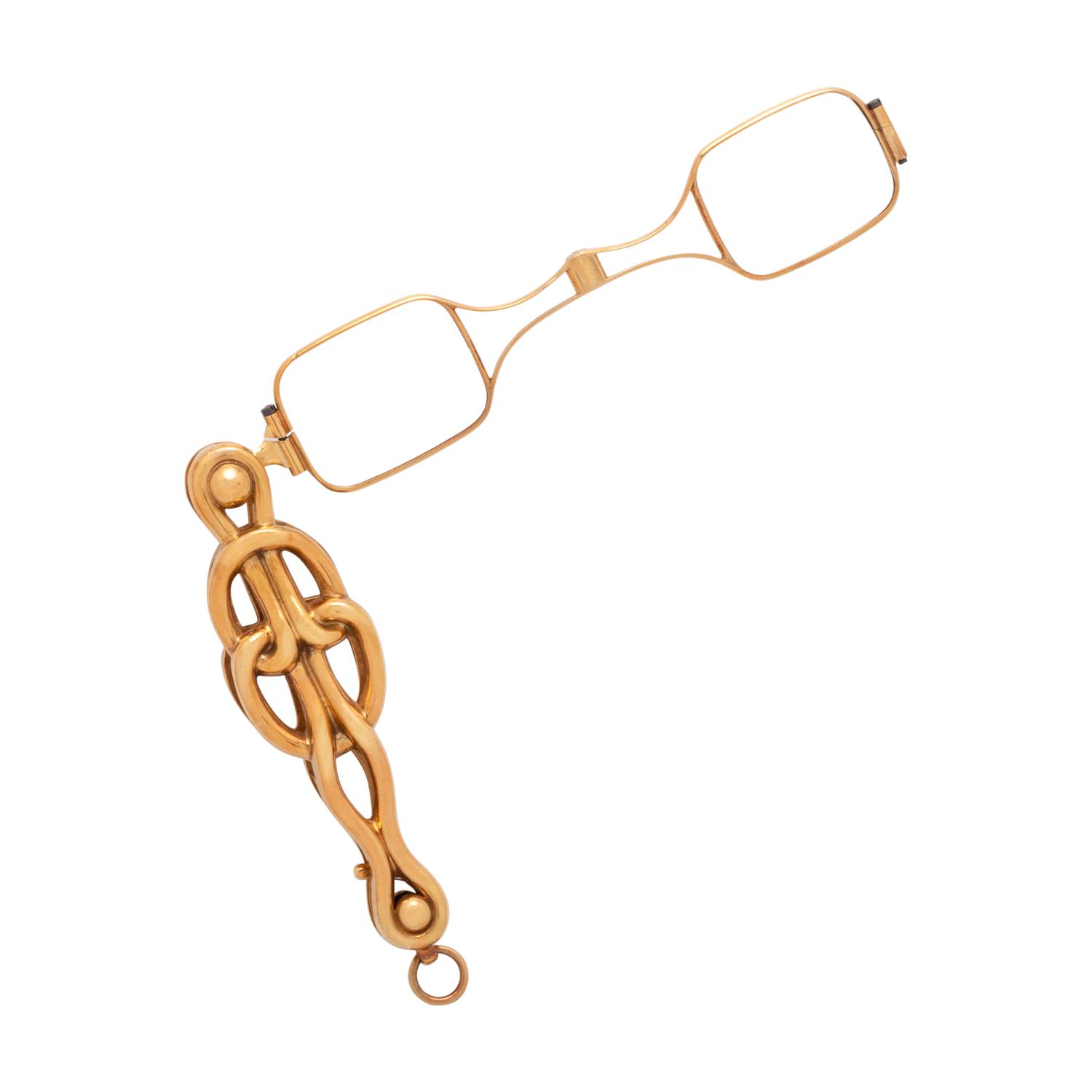 RUSSIAN, ST. PETERSBERG, YELLOW GOLD LORGNETTE