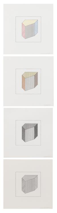 Sol LeWitt, (American, 1928-2007) , Twelve Forms Derived From a Cube, 1984 (complete portfolio of 48 screenprints with title and justif