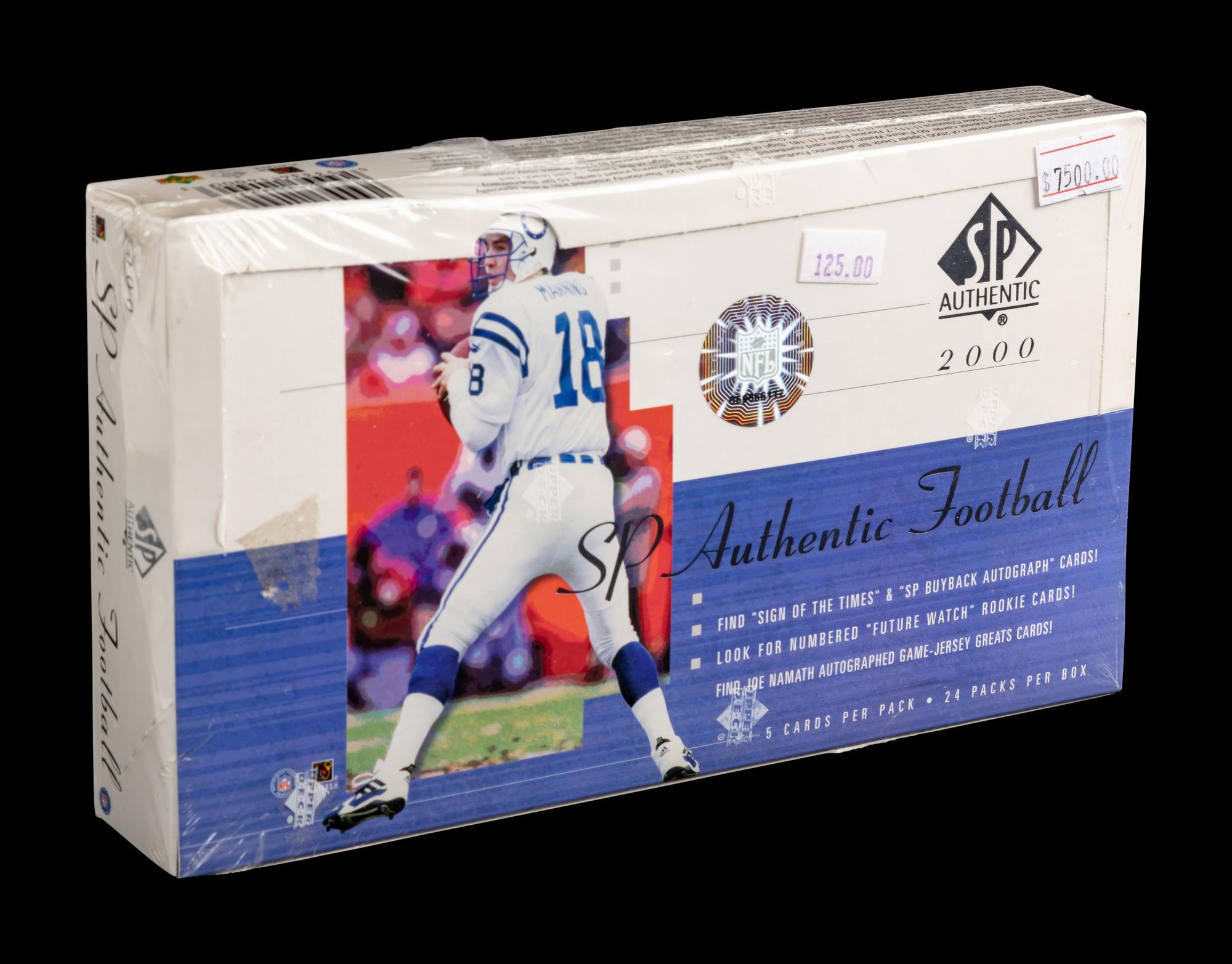An Unopened Box of 2000 SP Authentic Football - Possible Tom Brady Rookie