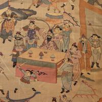 A Large Chinese Kesi Silk 'Battle Scene' Panel, Late Qing Dynasty — 清晚期 緙絲刀馬人物圖大挂賬