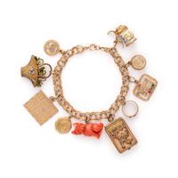 YELLOW GOLD CHARM BRACELET