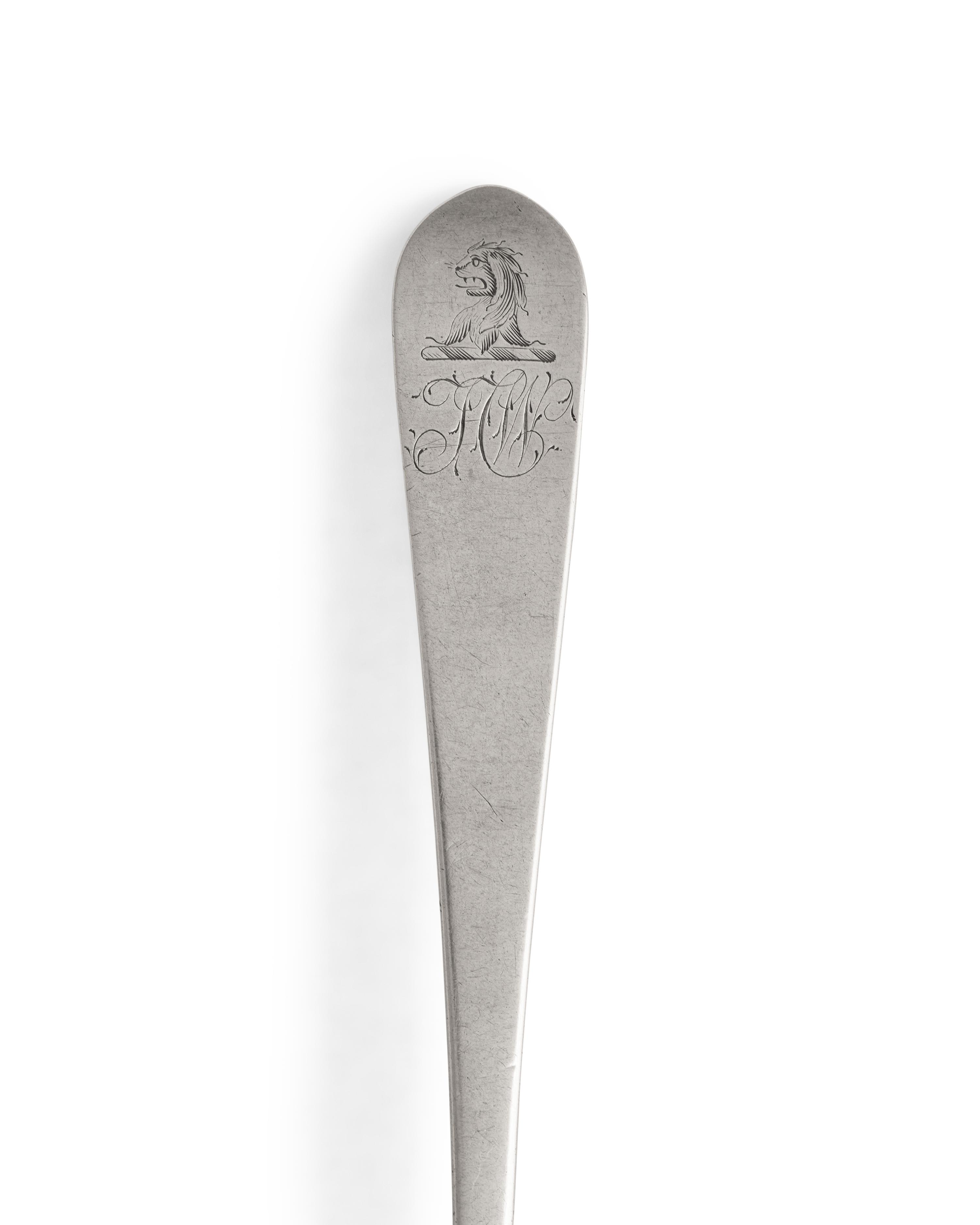 An Assembled Set of Twenty Federal Silver Armorial Spoons