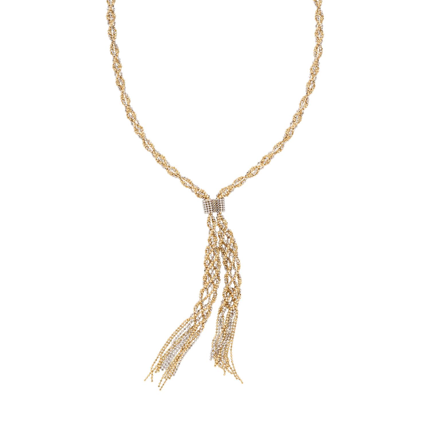 YELLOW GOLD AND CITRINE RING AND FRINGE NECKLACE
