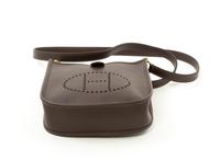 An Hermès Dark Marron Epsom Evelyne TPM, 6.7" x 7" x 2"; Strap drop: 22".